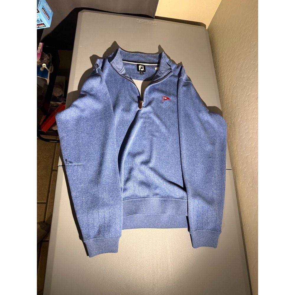 FootJoy Mens Blue Heather Quarter Zip Golf Pullover Sweater Large 27273
